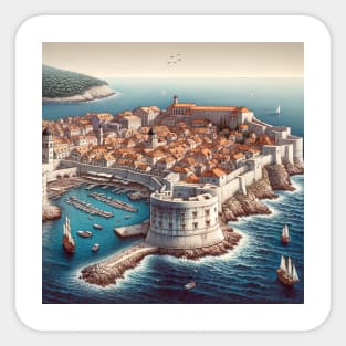 Dubrovnik Illustration Croatia Sticker